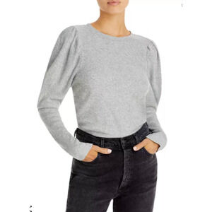 Goldie Le Winter Puff Sleeve 100% Cotton XS Inside Out Longsleeve Gray Crew